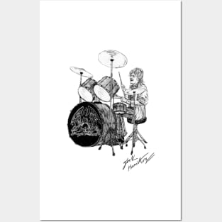 R Taylor Drummer Original Ink Drawing Print Posters and Art